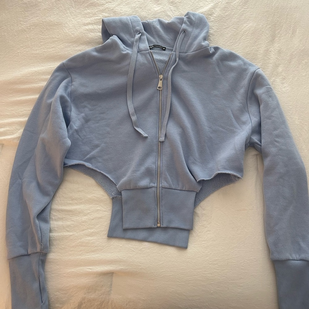 Zara Cropped Cutout Sweatshirt